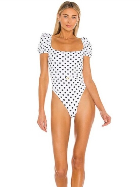 Caroline Constas Other - Caroline Constas Delos White Polka Dot One Piece Swimsuit Size XS NWT
